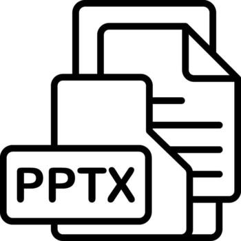 PPTXFile Format Folder Icon Outline Style Design vector