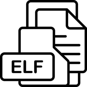 ELFFile Format Folder Icon Outline Style Design vector