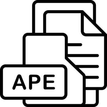 APE File Format Folder Icon Outline Style Design vector