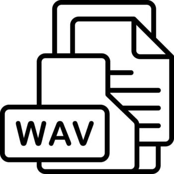 wav archivo formato carpeta icono contorno estilo diseño vector