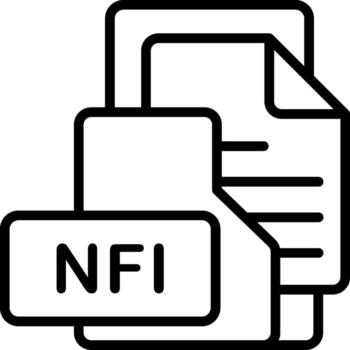 NFI File Format Folder Icon Outline Style Design vector
