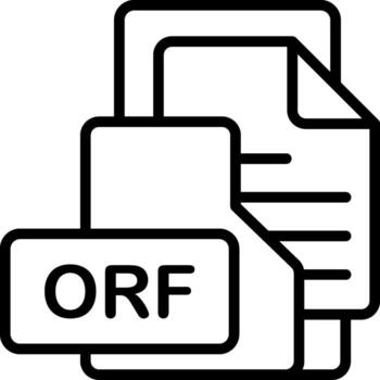 ORF File Format Folder Icon Outline Style Design vector