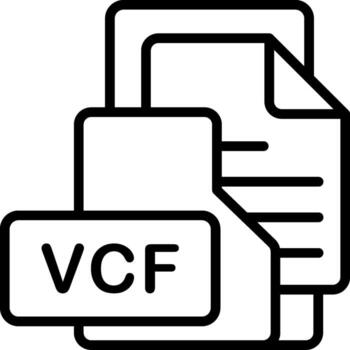 VCF File Format Folder Icon Outline Style Design vector