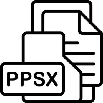 PPSX File Format Folder Icon Outline Style Design vector
