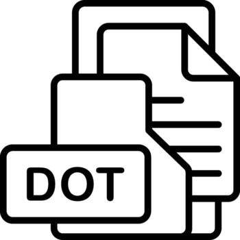 DOT File Format Folder Icon Outline Style Design vector