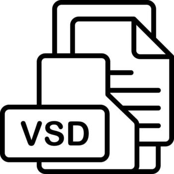 VSD File Format Folder Icon Outline Style Design vector