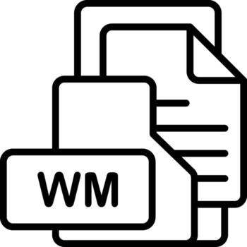 WM File Format Folder Icon Outline Style Design vector
