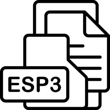ESP3 File Format Folder Icon Outline Style Design vector