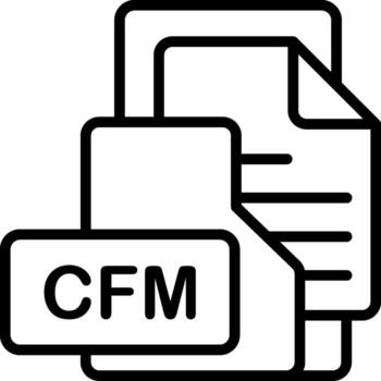CFM File Format Folder Icon Outline Style Design vector