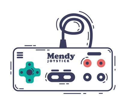juego consola, gamepad controlador, juego jugador dispositivo mano dibujado ilustración vector