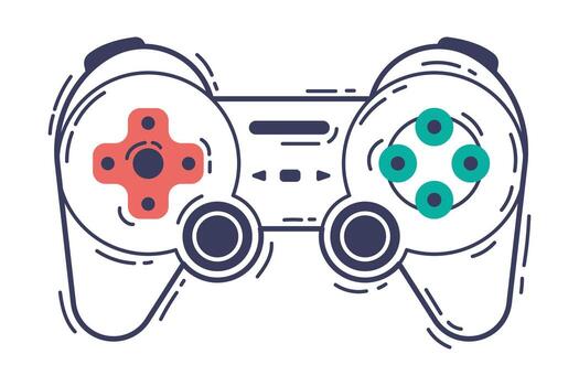 Game Controller, Game Player Modern Device Hand Drawn Illustration vector