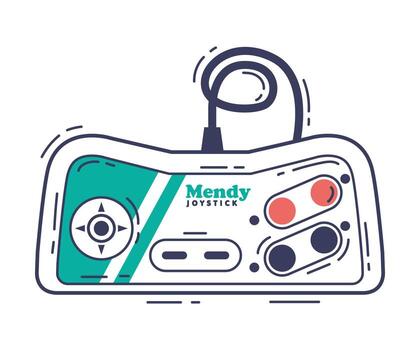 juego consola, juego controlador moderno accesorio dispositivo mano dibujado ilustración vector