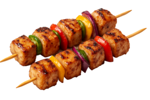 gegrillt Hähnchen Spieße mit Gemüse isoliert auf transparent Hintergrund png