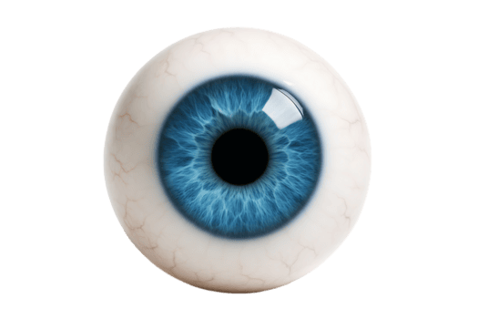 Human Eyeball with Blue Iris Isolated on Transparent Background png