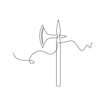 one line art Battle Axe illustration. line art, one continuous line, simple, hand drawn and sketch style. for icons, symbols, signs or logos vector