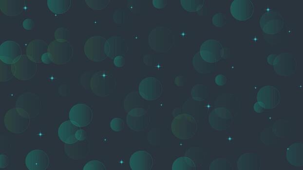 Elegant dark abstract background featuring glowing green bokeh circles and star light accents. Ideal for festive designs, digital graphics, party themes, and modern creative projects. vector