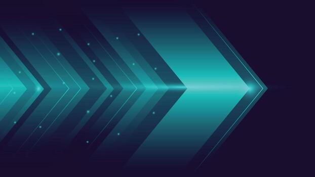 Stylish abstract background featuring glowing turquoise arrows with gradient effects and futuristic light design, ideal for digital projects, posters, and web graphics vector