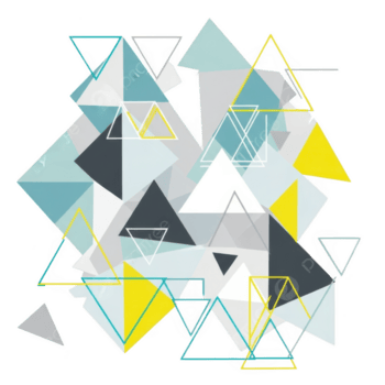 abstrato geométrico composição apresentando interseção triângulos dentro pastel matizes e amarelo acentos transparente fundo png