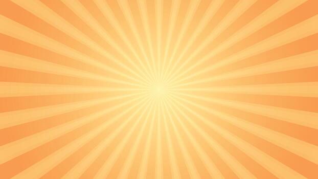 Simple Vibrant Orange Horizontal Background Design With Starburst Pattern vector