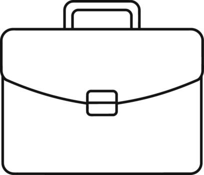 Simple Outline Business Briefcase Shape Icon Element Graphic Design vector