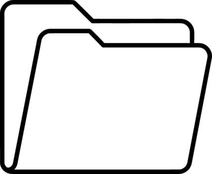 Simple Outline Two Layered File Folder Document Data Icon vector
