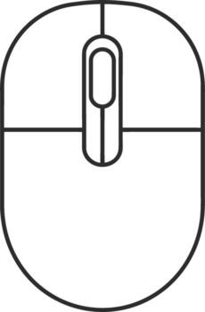 Simple Outline Computer Mouse Line Art Icon Design Isolated vector
