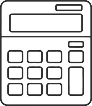 contorno sencillo calculadora interfaz botón dispositivo electrónico matemáticas máquina herramienta vector