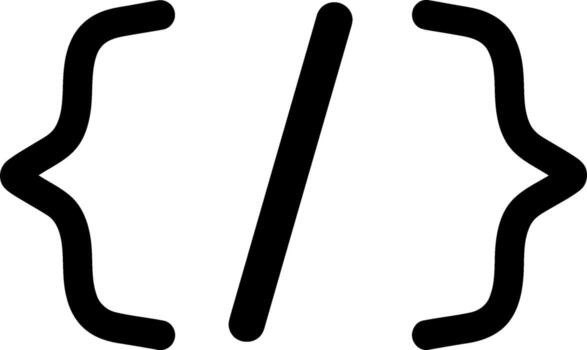 Simple Outline Curly Bracket Code Symbol Sign Element Icon vector