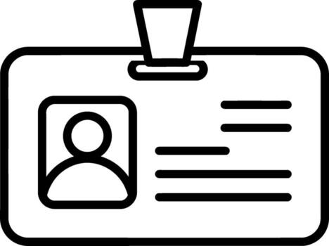 Simple Outline Badge with Person Icon for Identification and Access vector