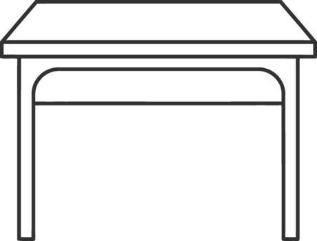 sencillo contorno rectangular mesa ilustración con redondeado borde diseño mueble vector