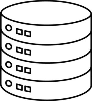sencillo contorno base de datos servidor almacenamiento estructura información tecnología icono vector