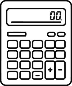Simple Line Drawing Calculator With Screen Number Buttons Finance Tool vector