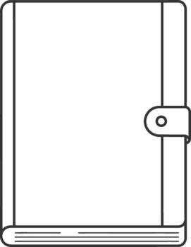 Simple Outline Book With Clasp Diary Or Notebook Line Art Icon vector