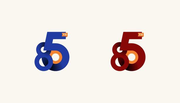 Minimalist Stripes Design Number 85th, 85th Happy Anniversary with Simplicity, Geometric and Modern. vector