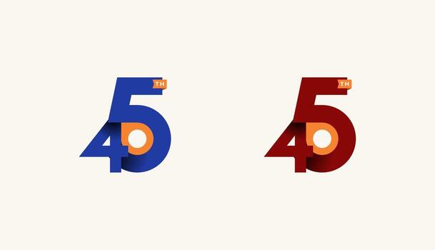 Minimalist Stripes Design Number 45th, 45th Happy Anniversary with Simplicity, Geometric and Modern. vector