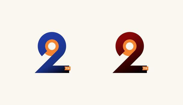 Minimalist Stripes Design Number 2nd, 2nd Happy Anniversary with Simplicity, Geometric and Modern. vector