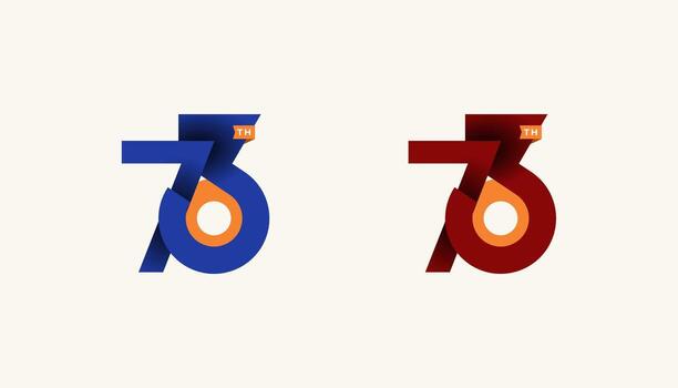 minimalista rayas diseño número 73º, 73º contento aniversario con sencillez, geométrico y moderno. vector