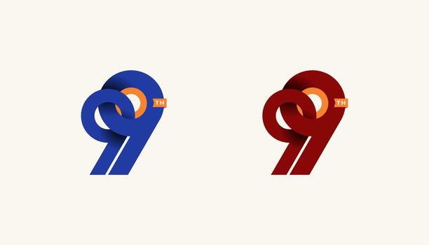 Minimalist Stripes Design Number 99th, 99th Happy Anniversary with Simplicity, Geometric and Modern. vector