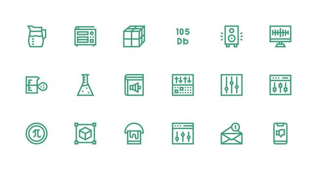 18 Strong Stroke Line Style Icons from Volume Collection Quick Access Icons for UI Development vector