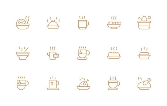 Regular Line Icons from Steaming Set with 15 Vectors Well-Structured Icons for Creative Use