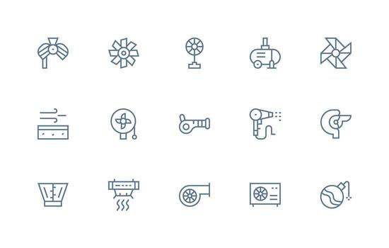 soplador diseño íconos presentando 15 en regular línea estilo multi-estilo íconos para creativo proyectos vector
