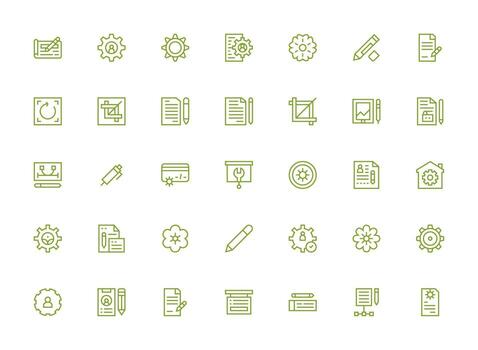 Modify Set with 35 Regular Clean Line Icons App Icon Pack vector