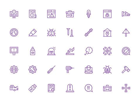 reparar conjunto con 35 regular limpiar línea íconos bien estructurado íconos para creativo utilizar vector