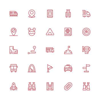 Medium Stroke Outline Icons from Journey Set with 25 Vectors Optimized Icon Pack for Digital Products