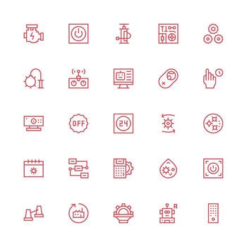 Operation Set with 25 Medium Stroke Outline Icons Minimal Icon Set for Interface Projects vector