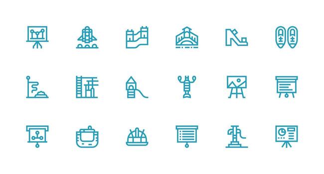 18 Strong Stroke Line Vectors for Slide Theme Neatly Designed Icons for Web Platforms