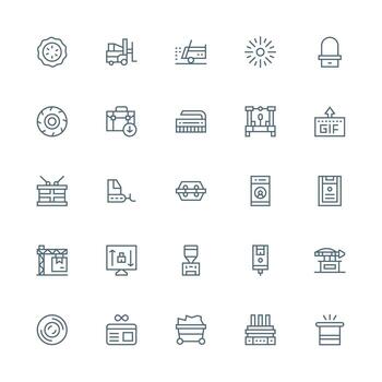 Loading Icon Set with 25 Medium Stroke Outline Graphics Neatly Designed Icons for Web Platforms vector