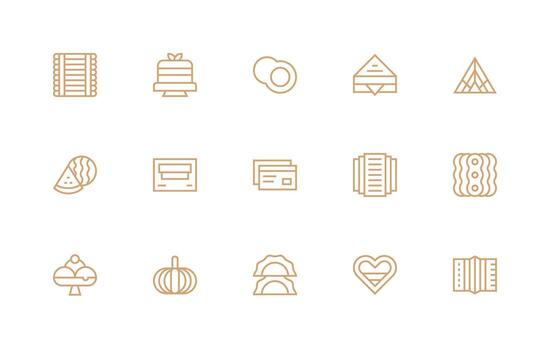 Regular Line Style Layered Icons with 15 Vectors User Interface Icons for Digital Products