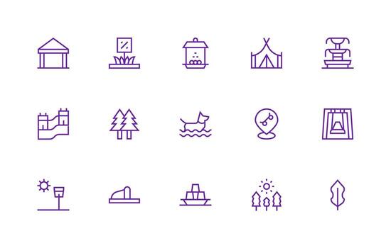 Park including 15 Regular Line Illustrations Neatly Designed Icons for Web Platforms vector