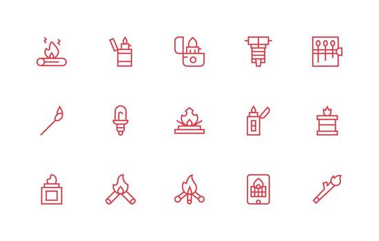 Regular Line Icons from Ignition Set with 15 Vectors Multi-Style Icon Collection